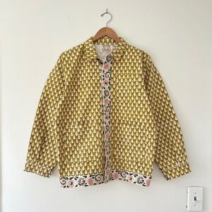 SZ Blockprints NWT M/L Field Jacket Camel Floral